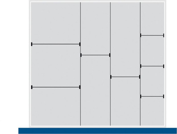bott cubio Sortiment mit 10 Trennwänden 3 x Trennwand/7 x Steckwand BxTxH: 800 x 750 x 52 mm, verzinkt, 43020664.51
