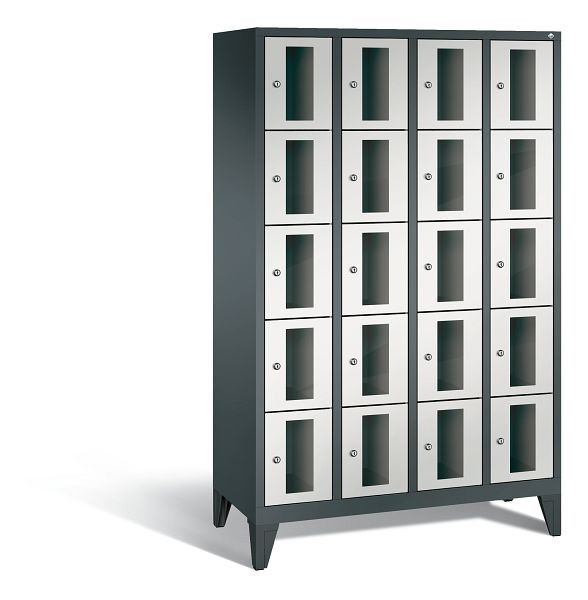 C+P Schließfachschrank Classic, 20 Fächer, H1850xB1190xT500 mm, Anthrazit/Grau, 8010A405 S10021