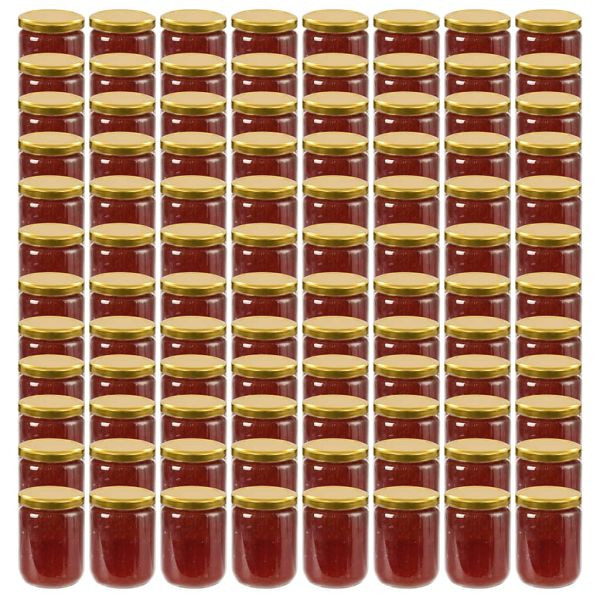 vidaXL Marmeladengläser mit Goldenem Deckel 96 Stück 230 ml, 50803