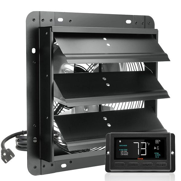 VEVOR Abluftventilator Wandlüfter 305 mm Fernbedienung Wandmontage EC 904 CFM, BYCSPQSDJEC12J2DNV2