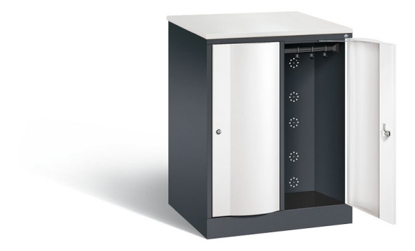 C+P XL-Schließfachschrank Resisto, H1077xB772xT640mm, Farbe: Schwarzgrau / Verkehrsweiß, 8271-273 S10040