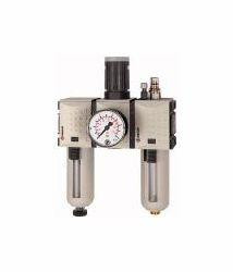 Riegler Wartungseinheit, dreiteilig, mit Polycarbonatbehälter, Schutzkorb und Manometer, 100231