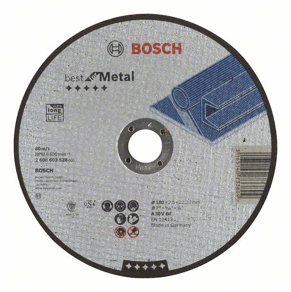 Bosch Trennscheibe gerade Best for Metal A 30 V BF, 180 mm, 2,5 mm, VE: 25 Stück, 2608603528