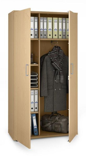 Deskin Garderobenschrank MULTI MODUL-PRO, Buchedekor, B 1000 x H 1890 x T 420 mm, 351920