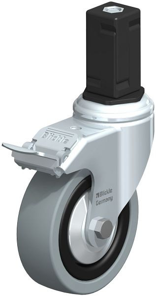 Blickle LKRA-VPA 101G-11-FI-FA-EV15 Apparate-Lenkrolle mit Expander & Feststeller, Vollgummi, Grau, 848182