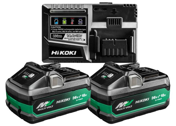 HiKOKI 36V Booster Pack, 36 Volt Booster Pack 4.0AH, Booster-Pack 2 x BSL36B18X + UC18YSL3, UC18YSL3WJZ