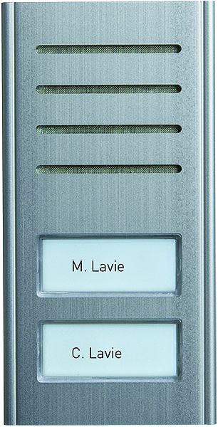 TCS Audio Außenstation Serie ASX 2 Namenfeldtaster (zentriert), AP silber, ASX13002-0010