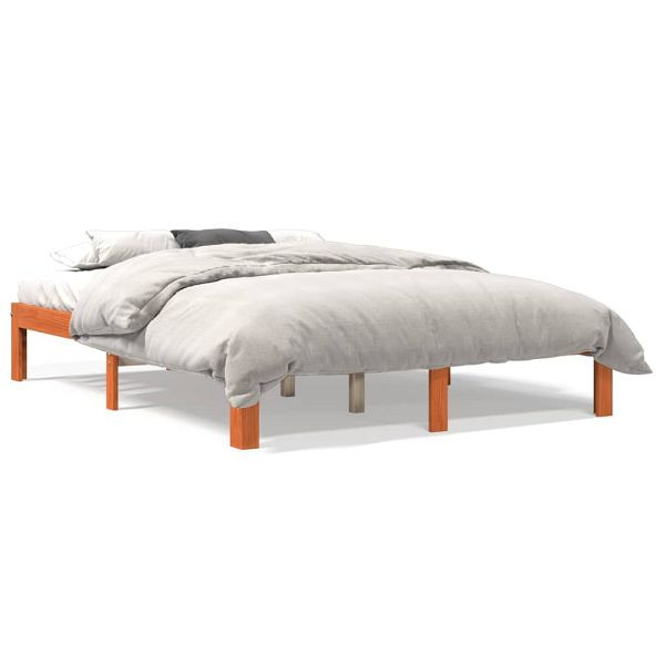 vidaXL Massivholzbett Wachsbraun 120x190 cm Kiefer, 844165