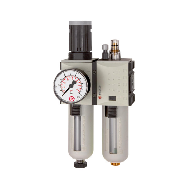 Riegler Wartungseinheit 2-teilig »FUTURA«, PC-Behälter, BG 1, G 3/8, 0,1 - 2 bar, HA, 152350
