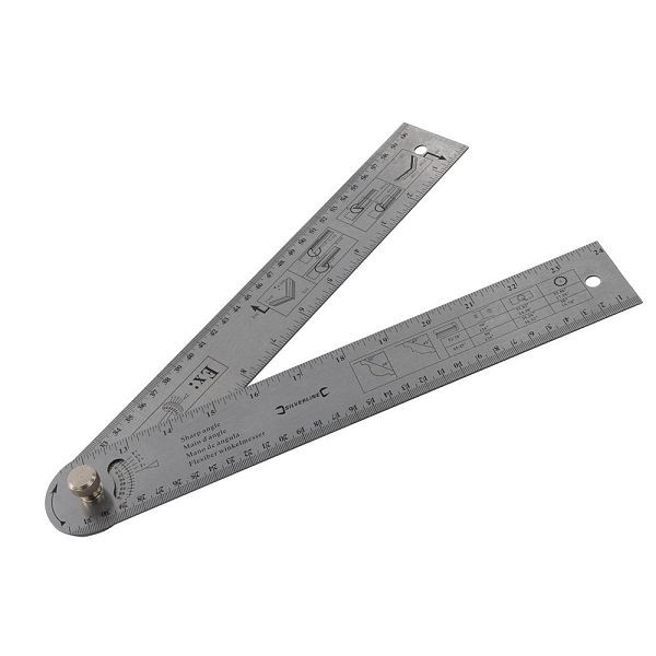 Silverline Winkelmesser mit Maßstab, 600 mm, 783421