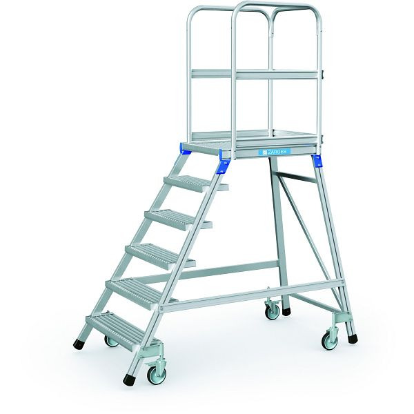 ZARGES Podesttreppe, einseitig 6 Stufen, 41954, 4003866419548