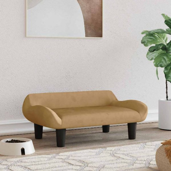 vidaXL Hundebett Braun 70x40x24 cm Abmessung Samt, 171956