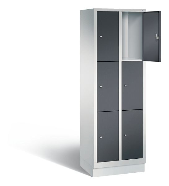 C+P Schließfachschrank Evolo, H1800xB610xT500mm, Farbe: Lichtgrau / Schwarzgrau, 48020-203 S10016
