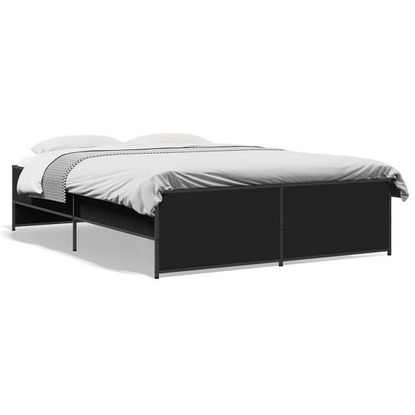 vidaXL Bettgestell Schwarz 120x190 cm Holzwerkstoff und Metall, 3279907