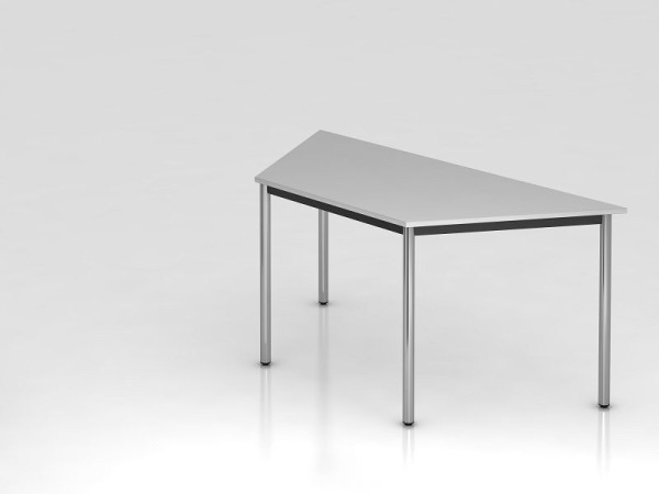 Hammerbacher Trapeztisch Rundfuß 160x69cm DRTR Grau/Chrom, Trapezform, VDRTR/5/C