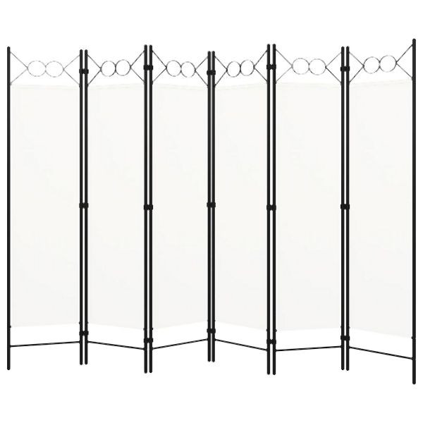 vidaXL 6-teilig Raumteiler Weiß 240x180 cm Abmessung, 320711