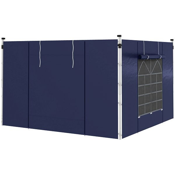 Outsunny Pavillon-Vorhänge, 2er-Set, für 3x6m oder 3x3m Gartenpavillons, mit Fenstern und Türen, Blau, 84C-437V00BU