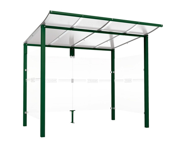 Procity Wartehalle Modulo - Mit Seitenverkleidungen, Farbe RAL 6005, Maße: Breite 2500 x Höhe 2250 x Tiefe 2000 mm, 529670.6005