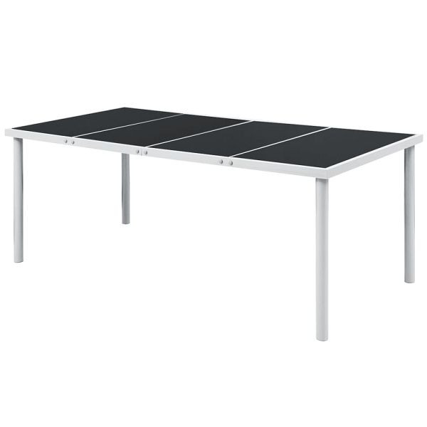 vidaXL Garten-Esstisch 190 x 90 x 74 cm Schwarz, Top-Qualität, 43307