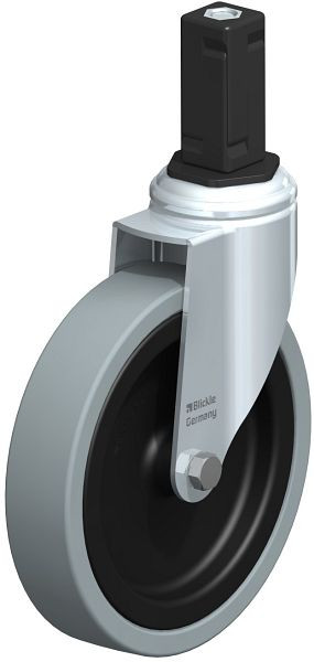 Blickle LKRA-VPA 150G-11-EV14 Apparate-Lenkrolle mit Expander, Vollgummi, Grau, 848452