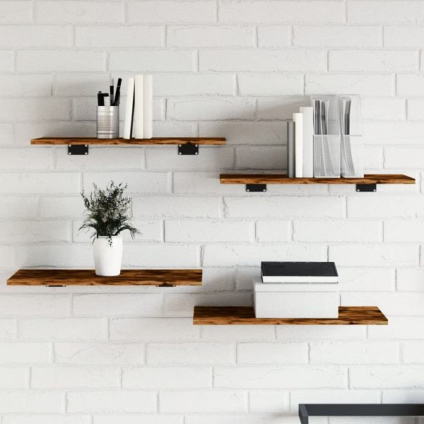 vidaXL Wandregale 4 Stück Räuchereiche 60x30x1,5 cm Holzwerkstoff, 838237