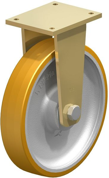 Blickle BS-GTH 362K Stahlgeschweißte Schwerlast-Bockrolle, Blickle Extrathane®, Hellbraun, 628917