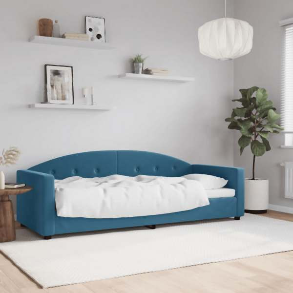 vidaXL Tagesbett Blau 80x200 cm Samt, Massivholz, 354128