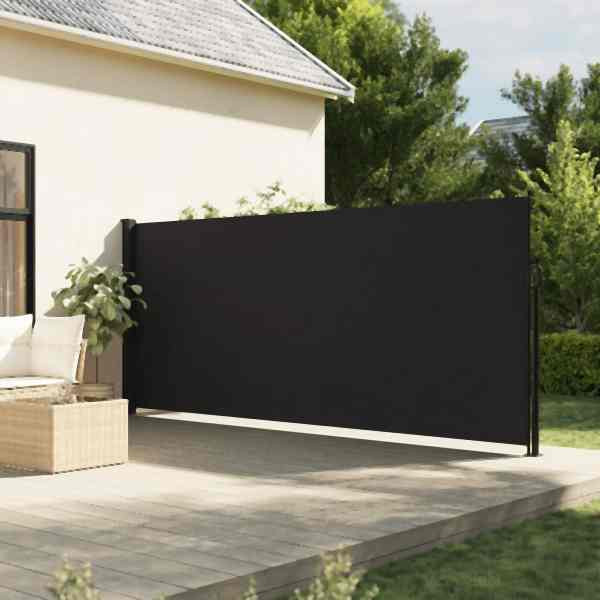 vidaXL Seitenmarkise Ausziehbar Schwarz 180x600 cm, 4004534