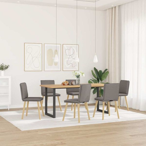 vidaXL Esszimmerstühle 6 Stk. Taupe Stoff, 3315631, 8721158570765