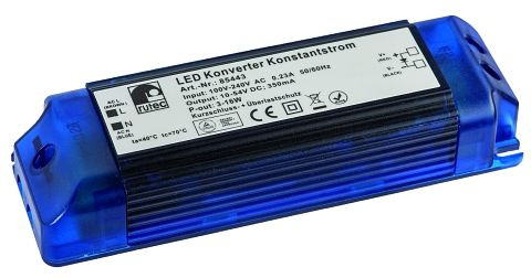 rutec LED-Konverter 350 mA 3W-16W WITH PFC ACTIV 100-240V AC, 85443