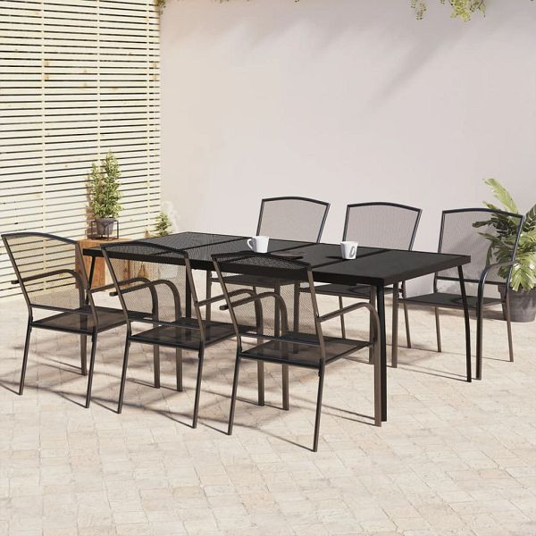 vidaXL 7-teilig Garten-Essgruppe Anthrazit Stahl, 3187973