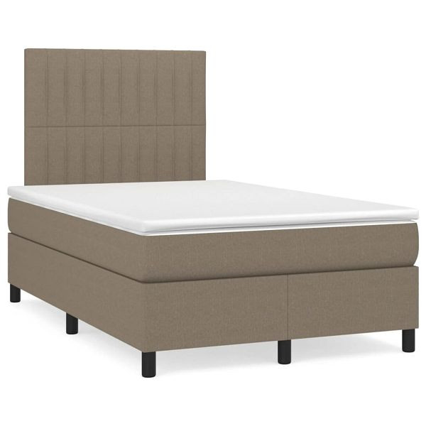 vidaXL Boxspringbett mit Matratze & LED Taupe 120x190 cm Stoff, 3270215