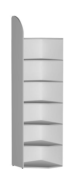 Kerkmann Eckfeld DANTE 2600 mm mit Rückwand, 7 Eckböden, lichtgrau, 50986411