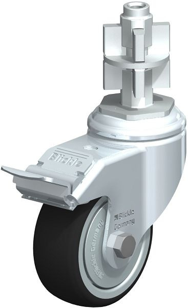 Blickle LKRA-PATH 80K-11-FI-FK-E17 Apparate-Lenkrolle mit Expander & Feststeller, Thermoplastisches Polyurethan, Grau, 848724