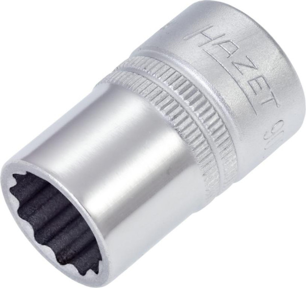Hazet Steckschlüsseleinsatz, Doppelsechskant, Vierkant hohl 12,5 mm (1/2 Zoll), Außen-Doppel-Sechskant-Tractionsprofil, 19/32 ", 900AZ-19/32