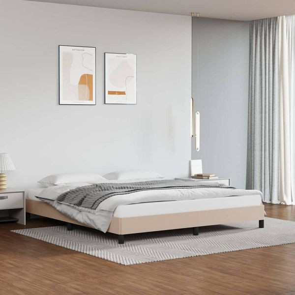 vidaXL Bettgestell Cappuccino-Braun 160x200 cm Kunstleder, 346915