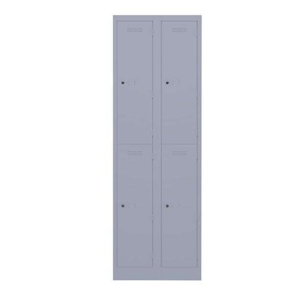 Bisley Garderobenschrank Primary Locker, 2 Abteile mit je 2 Fächern übereinander, 656 lilac, PL3050D2656