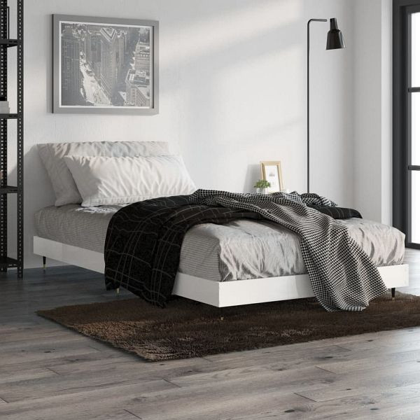 vidaXL Bettgestell Hochglanz-Weiß 90x190 cm Holzwerkstoff, 832199