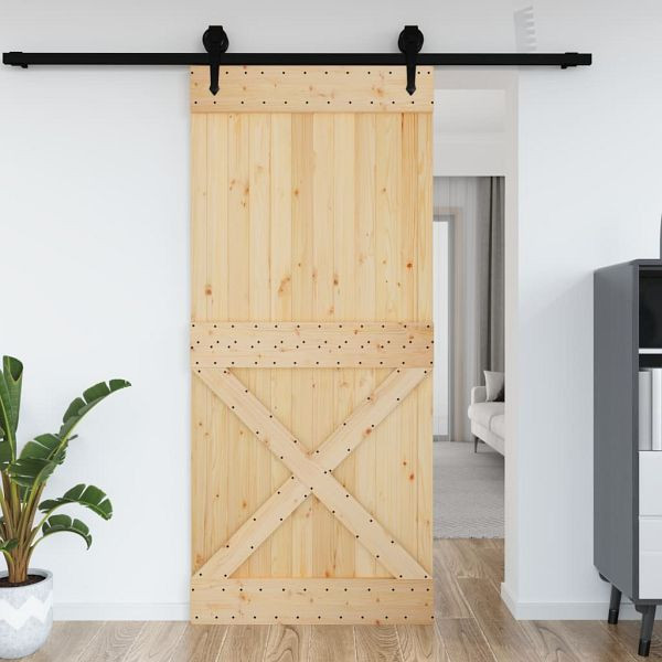 vidaXL Tür NARVIK 100x210 cm Massivholz Kiefer, Material: Massives Kiefernholz (unbehandelt), 154447
