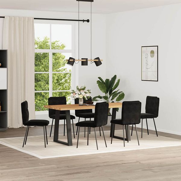 vidaXL Esszimmerstühle 6 Stk. Schwarz Samt, 3315685, 8721158571304