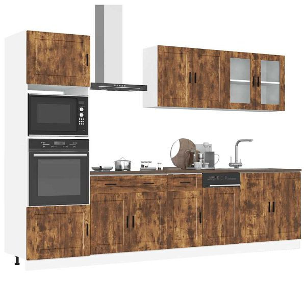vidaXL 7-tlg. Küchenschrank-Set Kalmar Räuchereiche Holzwerkstoff, 3314756