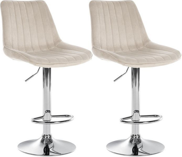 CLP Barhocker Toni Samt chrom, creme, VE: 2 Stück, 324063