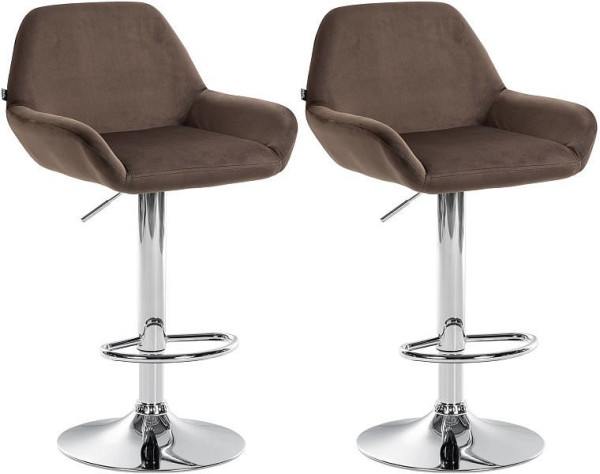 CLP Barhocker Braga Samt chrom, braun, VE: 2 Stück, 323648