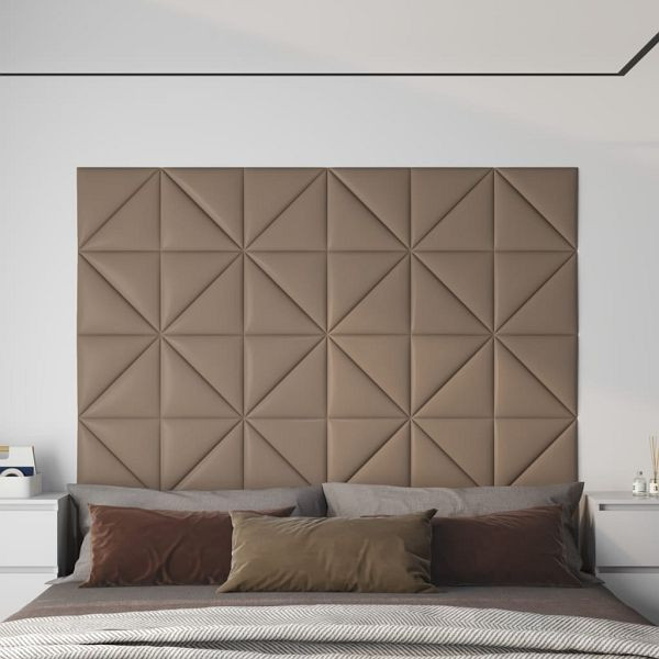 vidaXL Wandpaneele 12 Stück Cappuccino 30x30 cm Kunstleder 0,54 m², 343943
