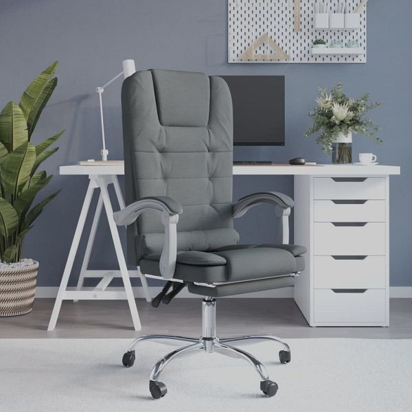 vidaXL Bürostuhl mit Massagefunktion Dunkelgrau Stoff, 349662
