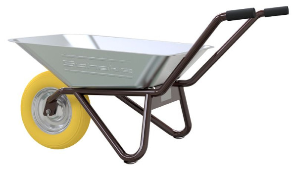 Schake Schubkarre Geselle Flach Typ 25, mit PU-Rad, Flachmulde 85 l, 52310FP