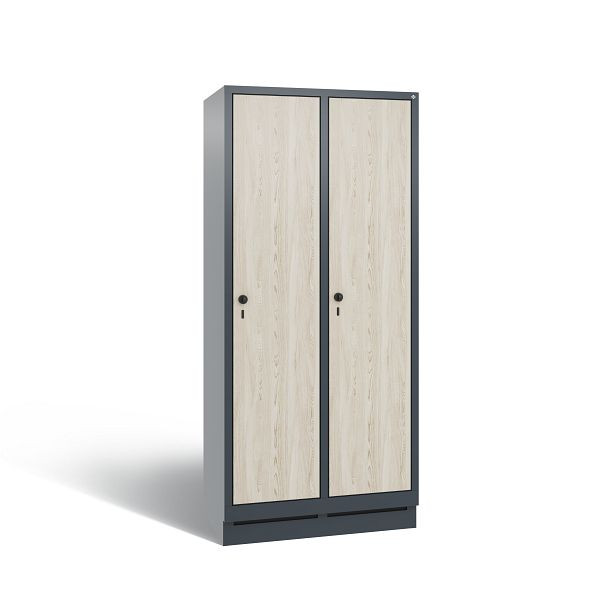 C+P Spind Evolo, 2 Abteile, H1800xB810xT500 mm, Anthrazit/MDF Esche, 48020-22 S10935