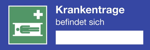 Moedel Hinweisschild für eine Krankentrage ISO 7010, Kunststoff, 500x200 mm, 52731