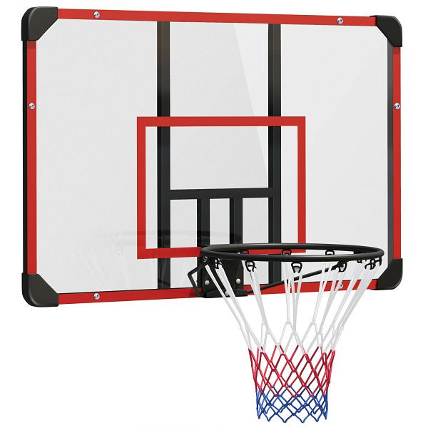 SPORTNOW Basketballkorb für Wandmontage, Innen/Außen, robuste PC-Rückwand, Nylonnetz, Stahlring, 113x61x73 cm, A61-039V00RD