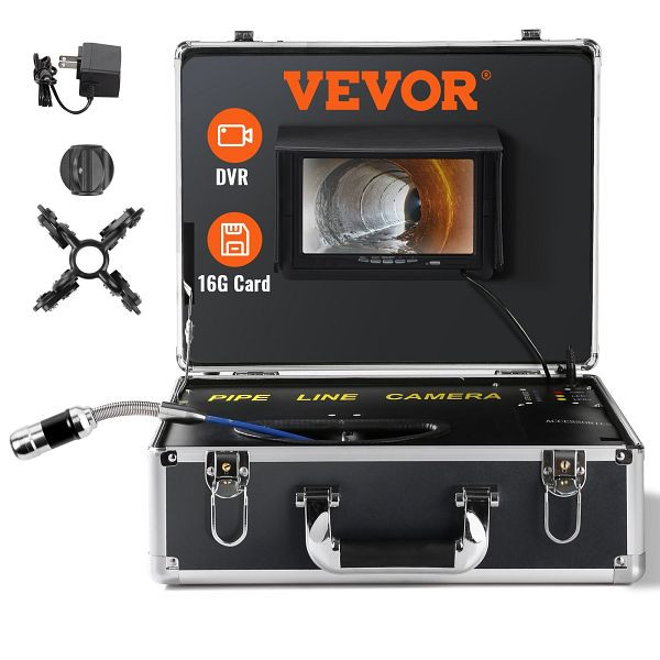 VEVOR Profi 7" 480p-Rohrkamera 30m Kanalkamera Endoskop 1000TVL Inspektionskamera 130° Betrachtungswinkel, LXKXSGDNKJ730RHL1V2